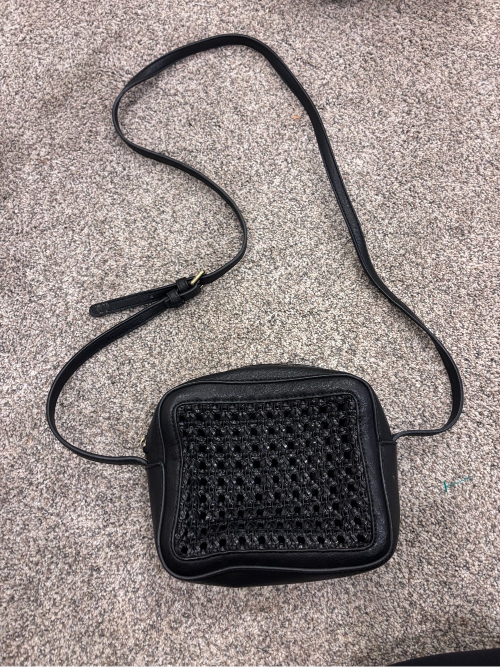 Anthropology Black Woven Crossbody Shoulder Bag